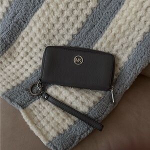 Michael Kors Charcoal Wristlet with Strap
